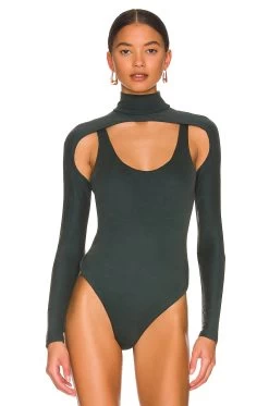 Camila Coelho Mabel Bodysuit Emerald Green -Fashion Women's Clothing Store COEL WS215 V2