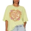 Fleetwood Mac Flower Crest Tee Lily Green -Fashion Women's Clothing Store DDRE WS736 V1