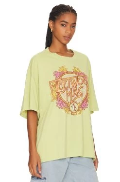 Fleetwood Mac Flower Crest Tee Lily Green -Fashion Women's Clothing Store DDRE WS736 V2