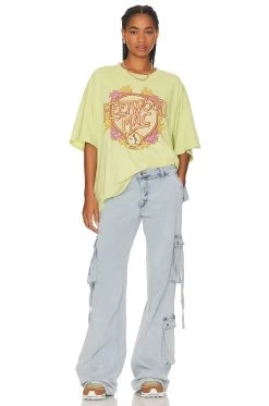 Fleetwood Mac Flower Crest Tee Lily Green -Fashion Women's Clothing Store DDRE WS736 V4