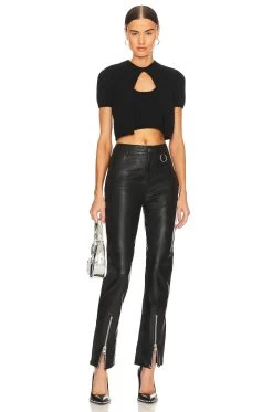 Phoenix Zip Leather Pant Black 9 Phoenix Zip Leather Pant Black -Fashion Women's Clothing Store DDWO WP3 V4