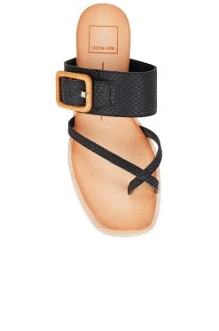 Dolce Vita Perris Sandal Black Embossed Leather -Fashion Women's Clothing Store DOLC WZ1139 V4
