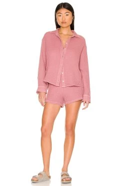 Waffle Roll Short Rhubarb -Fashion Women's Clothing Store DONR WF21 V4