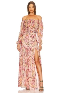 Luna Maxi Dress Optic Geo