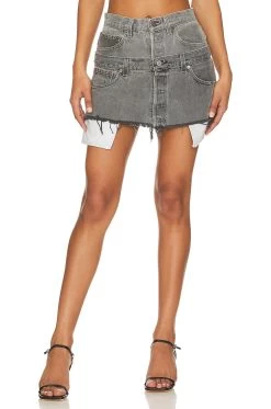 Vintage Double Mini Skirt Black