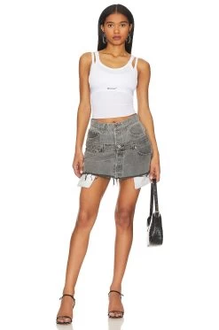 Vintage Double Mini Skirt Black -Fashion Women's Clothing Store EBDR WQ18 V4