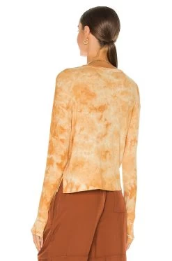 Silk Rib Loose Long Sleeve Crew Tee Golden Ionic 8 Silk Rib Loose Long Sleeve Crew Tee Golden Ionic -Fashion Women's Clothing Store ENZA WS901 V3