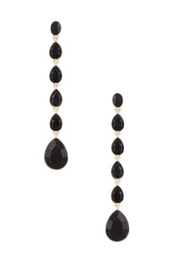 Black Drop Earrings Black