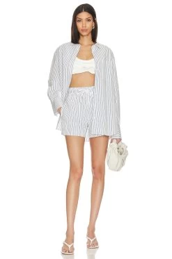 FRAME Drawstring Lounge Short Cobalt Multi 10 FRAME Drawstring Lounge Short Cobalt Multi -Fashion Women's Clothing Store FAME WF83 V4