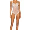 Fleur Du Mal Frankie Lace Bodysuit Ivory -Fashion Women's Clothing Store FLER WI312 V1