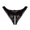 Fleur Du Mal Ruffle Crotchless Cheeky Thong Black -Fashion Women's Clothing Store FLER WI316 V1