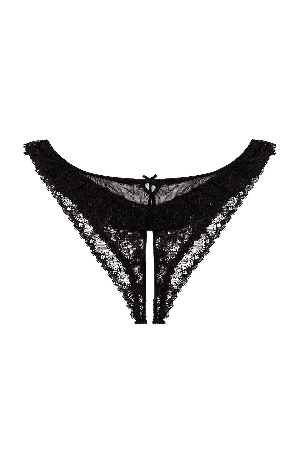 Fleur Du Mal Ruffle Crotchless Cheeky Thong Black 4 Fleur Du Mal Ruffle Crotchless Cheeky Thong Black - Image 2