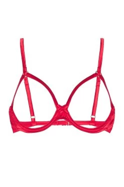 Fleur Du Mal Luxe Ouvert Bra Rouge