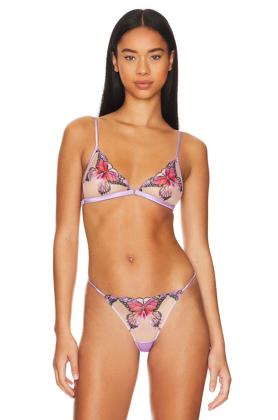 Fleur Du Mal Butterfly Embroidery Bralette Light Lilac 3 Fleur Du Mal Butterfly Embroidery Bralette Light Lilac