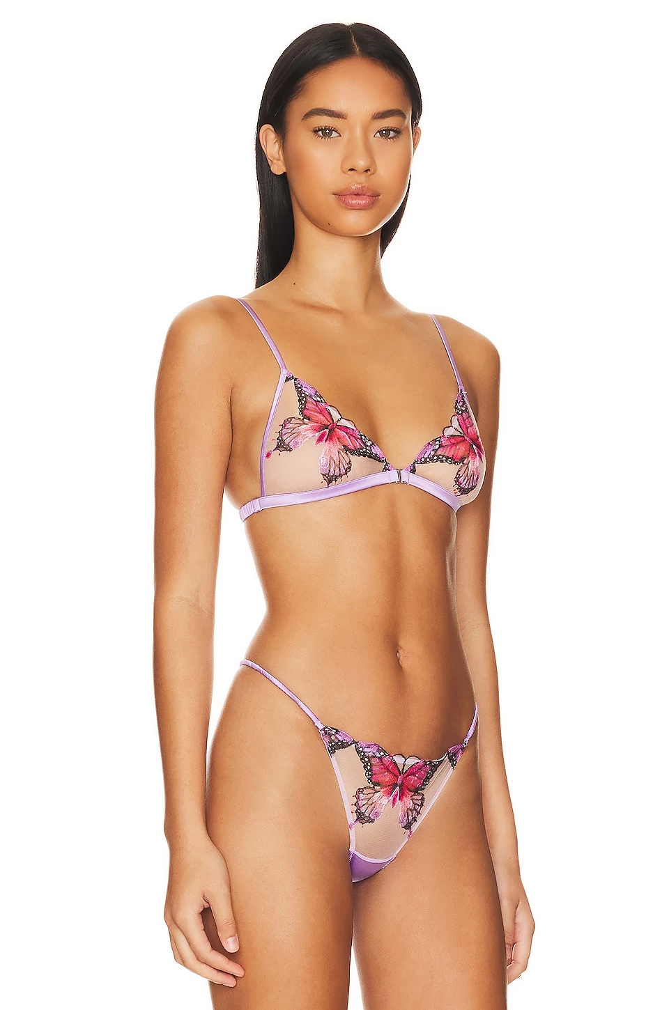 Fleur Du Mal Butterfly Embroidery Bralette Light Lilac 4 Fleur Du Mal Butterfly Embroidery Bralette Light Lilac - Image 2
