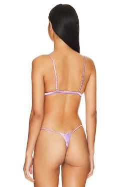 Fleur Du Mal Butterfly Embroidery Bralette Light Lilac 8 Fleur Du Mal Butterfly Embroidery Bralette Light Lilac -Fashion Women's Clothing Store FLER WI415 V3