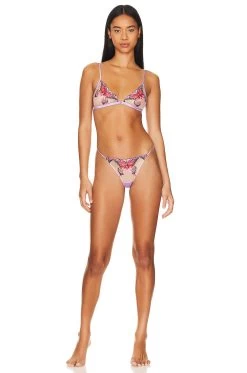 Fleur Du Mal Butterfly Embroidery Bralette Light Lilac 9 Fleur Du Mal Butterfly Embroidery Bralette Light Lilac -Fashion Women's Clothing Store FLER WI415 V4