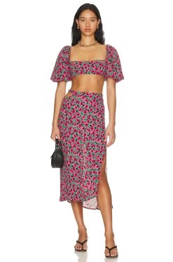 Barolo Midi Skirt Red -Fashion Women's Clothing Store FORL WQ208 V4