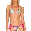 Frankies Bikinis Phillipa Shine Bikini Top Rainbow Swirl -Fashion Women's Clothing Store FRBI WX937 V1
