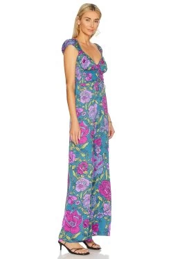 FREE PEOPLE Rolling Hills Jumpsuit Bluebell Combo -Fashion Women's Clothing Store FREE WC257 V2
