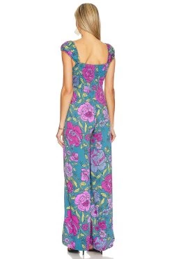 FREE PEOPLE Rolling Hills Jumpsuit Bluebell Combo -Fashion Women's Clothing Store FREE WC257 V3
