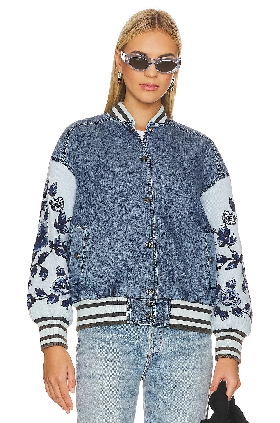 FREE PEOPLE Team Spirit Jacket Stone Blue 4 FREE PEOPLE Team Spirit Jacket Stone Blue - Image 2
