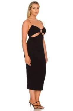 GOOD AMERICAN Cut Out Cord Dress Black001 -Fashion Women's Clothing Store GAME WD6 V4