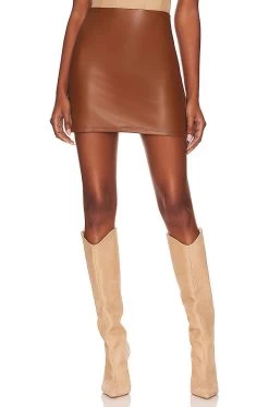 GOOD AMERICAN BTL Mini Skirt Burnt Caramel002 -Fashion Women's Clothing Store GAME WQ11 V1 1