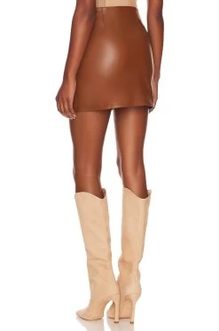 GOOD AMERICAN BTL Mini Skirt Burnt Caramel002 -Fashion Women's Clothing Store GAME WQ11 V5
