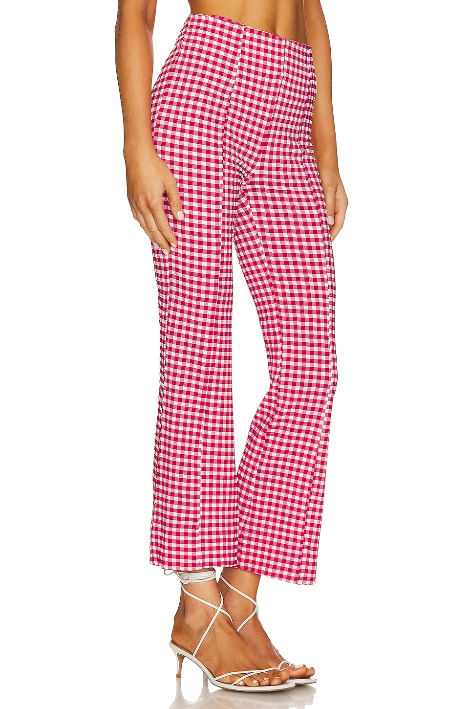 Ganni Seersucker Cropped Pants Love Potion 4 Ganni Seersucker Cropped Pants Love Potion - Image 2