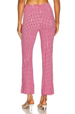 Ganni Seersucker Cropped Pants Love Potion 8 Ganni Seersucker Cropped Pants Love Potion -Fashion Women's Clothing Store GANR WP15 V3