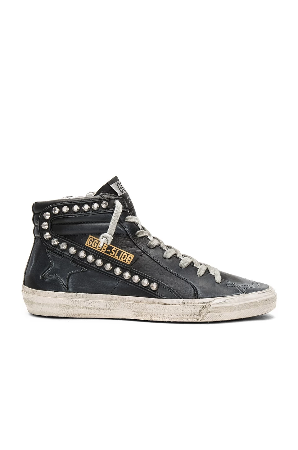 Golden Goose Slide Sneaker Black Leather Studs 3 Golden Goose Slide Sneaker Black Leather Studs