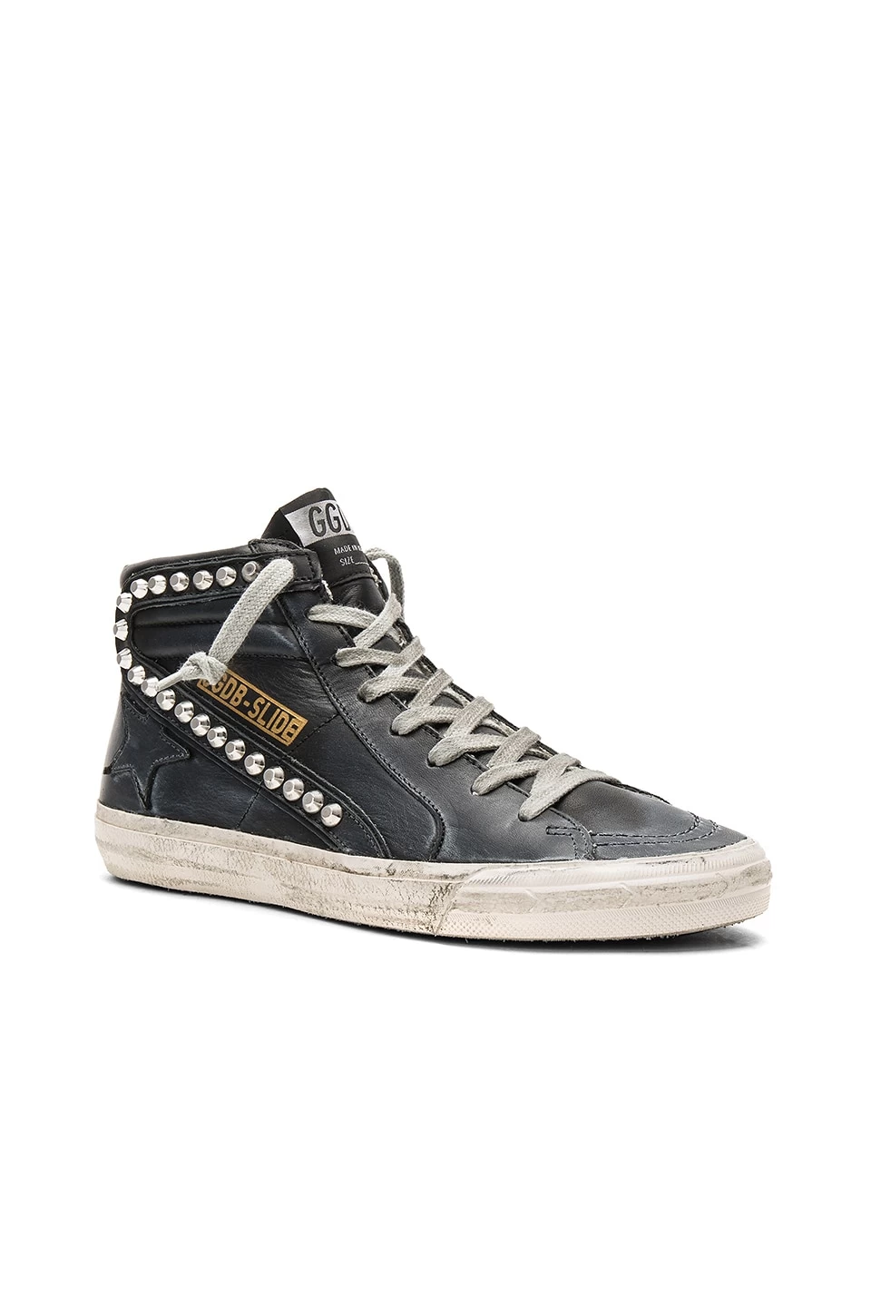 Golden Goose Slide Sneaker Black Leather Studs 4 Golden Goose Slide Sneaker Black Leather Studs - Image 2