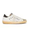 Golden Goose Super-Star Sneaker White, Taupe, Silver, & Black -Fashion Women's Clothing Store GGOR WZ424 V1