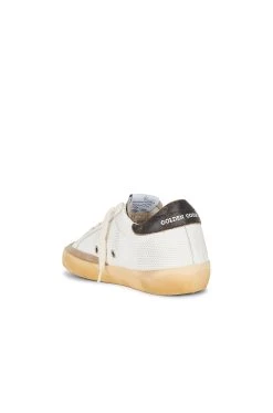 Golden Goose Super-Star Sneaker White, Taupe, Silver, & Black -Fashion Women's Clothing Store GGOR WZ424 V3