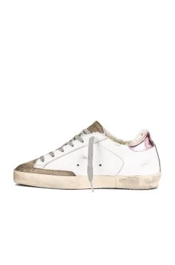 Golden Goose Super-Star Sneaker White, Ice, Black, & Pink -Fashion Women's Clothing Store GGOR WZ461 V5