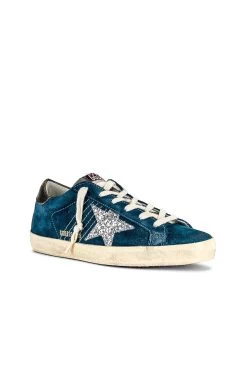 Golden Goose Superstar Sneaker Blue, Grey, Silver, & Black -Fashion Women's Clothing Store GGOR WZ478 V2