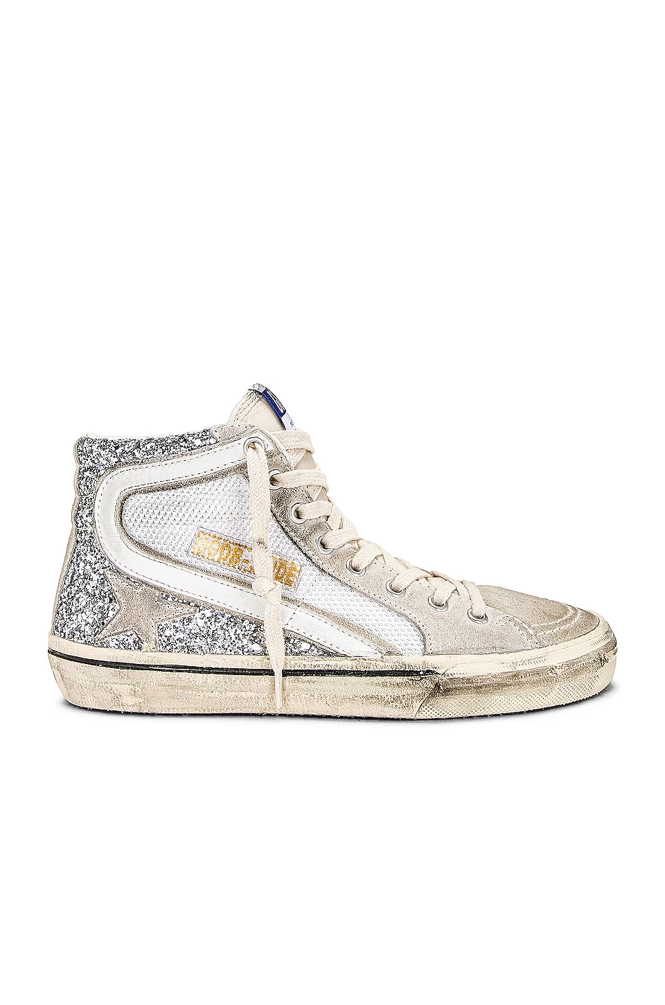 Golden Goose Slide Sneaker Silver, White, & Marble 3 Golden Goose Slide Sneaker Silver, White, & Marble