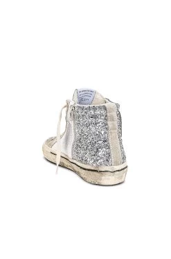 Golden Goose Slide Sneaker Silver, White, & Marble 10 Golden Goose Slide Sneaker Silver, White, & Marble -Fashion Women's Clothing Store GGOR WZ486 V3