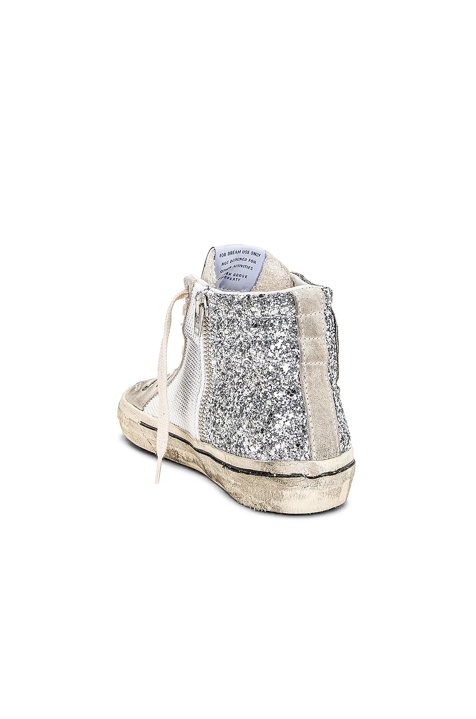 Golden Goose Slide Sneaker Silver, White, & Marble 5 Golden Goose Slide Sneaker Silver, White, & Marble - Image 3