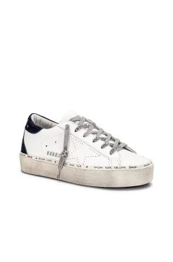 Golden Goose Hi Star Sneaker White & Dark Blue -Fashion Women's Clothing Store GGOR WZ495 V2