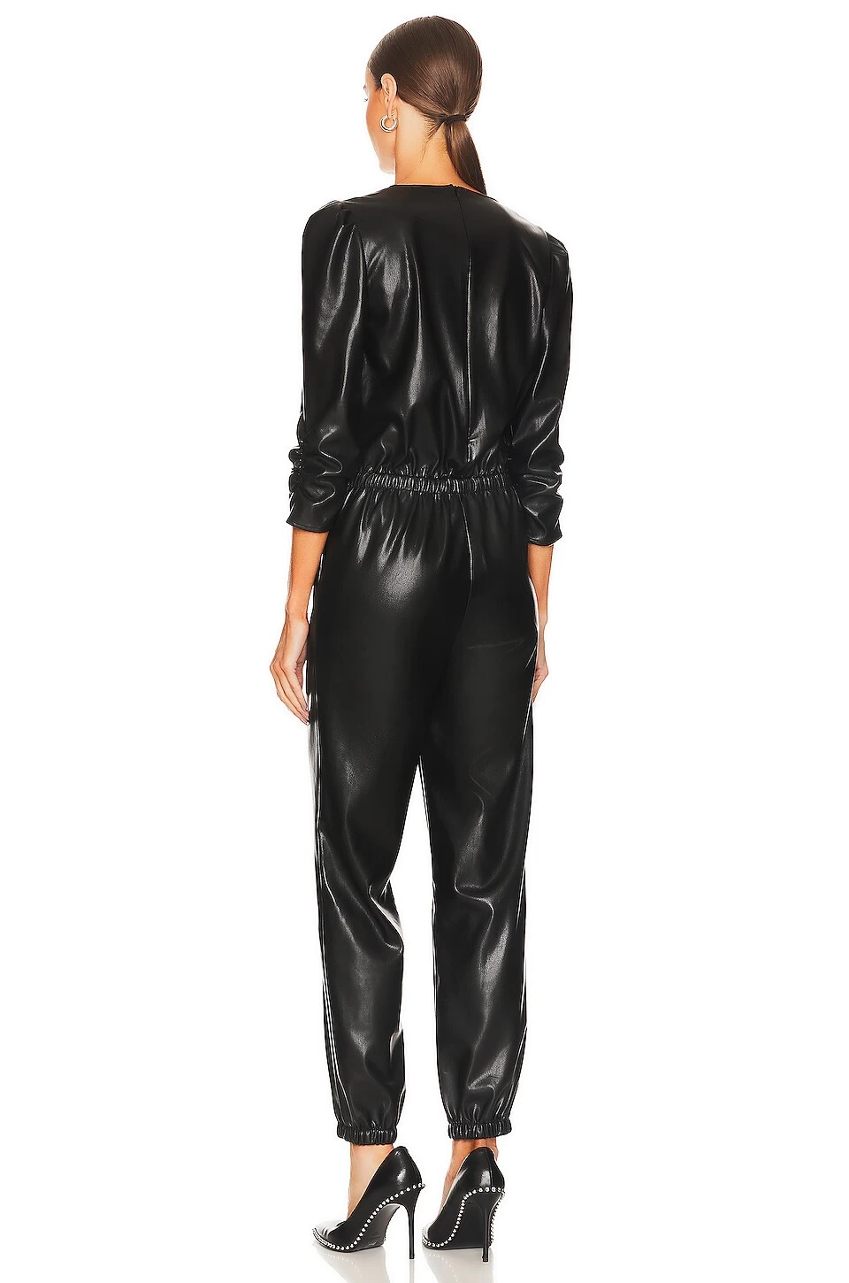 Madison Faux Leather Jumpsuit Black 5 Madison Faux Leather Jumpsuit Black - Image 3