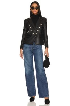 Delilah Faux Leather Blazer Black 11 Delilah Faux Leather Blazer Black -Fashion Women's Clothing Store GLOV WO100 V5