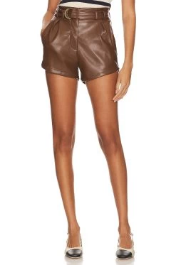 Anina Faux Leather Short Espresso