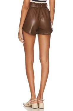 Anina Faux Leather Short Espresso 8 Anina Faux Leather Short Espresso -Fashion Women's Clothing Store HEAR WF41 V3
