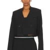 Helmut Lang Crop Wool Blazer Black