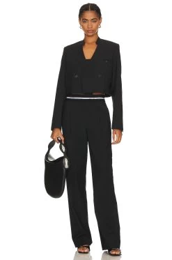 Helmut Lang Crop Wool Blazer Black 9 Helmut Lang Crop Wool Blazer Black -Fashion Women's Clothing Store HLNR WO23 V4