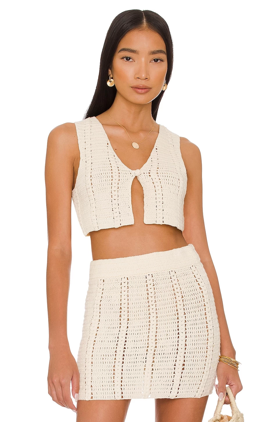 X REVOLVE Claritza Knit Vest Ivory 2 X REVOLVE Claritza Knit Vest Ivory