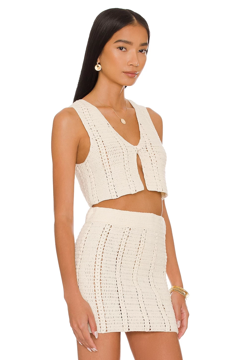 X REVOLVE Claritza Knit Vest Ivory 3 X REVOLVE Claritza Knit Vest Ivory - Image 2