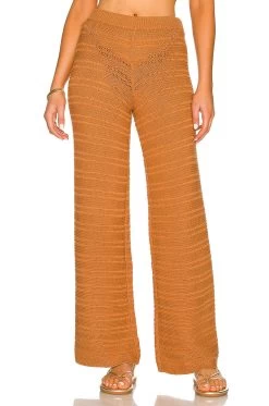 X REVOLVE Ryleigh Crochet Pant Camel